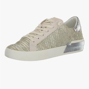 NIB Women's Dolce Vita Zina Sneakers size 5.5 Platinum Tan and Silver